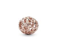 Pandora Icons Dije calado con forma de corazón chapado en oro rosa de 14 quilates