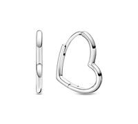Pandora Icons Pendientes de aro con diseño de pequeños corazones asimétricos de plata de ley