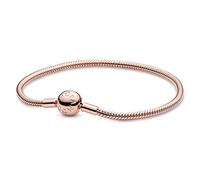Pandora Icons Pulsera con cadena de serpiente chapada en oro rosa de 14 quilates, 17
