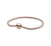 Pandora Icons Pulsera con cadena de serpiente chapada en oro rosa de 14 quilates, 19