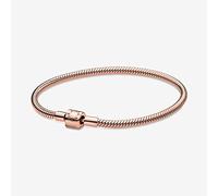 Pandora Icons Pulsera con cadena de serpiente chapada en oro rosa de 14 quilates, 21