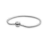 Pandora Icons Pulsera con cadena de serpiente de plata con cierre redondo, 19