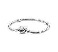 Pandora Pulsera Moments Cadena de Serpiente Con Cierre de Corazón en Plata de Ley | 18 cm