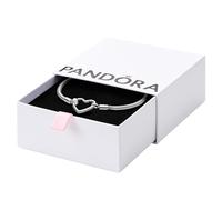 Pandora Icons Pulsera de plata de ley con cadena de serpiente y cierre de corazón, 18