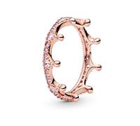 PANDORA Jewelry Pink Sparkling Crown Crystal Ring in Rose