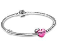 Pandora Joya Pulsera Juego de Inicio Color Rosa 2025 Conclusión Abalorio Corazón