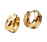 Pandora Joyería Damas Aros Con Bisagra Ondulados Color Dorado 263874C00
