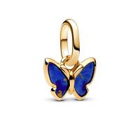 PANDORA Joyería Mini Charm Colgante Mariposa Azul Color Dorado 763825C01