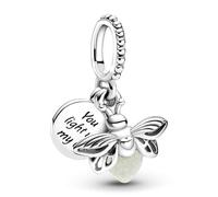 Pandora Charm Colgante Luciérnaga Que Brilla en La Oscuridad en Verde