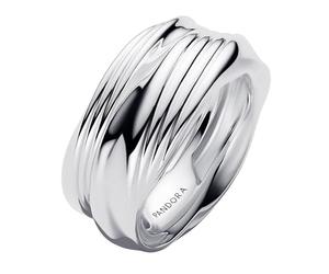 PANDORA Juego de anillos para mujer de plata 193890C00, 54/17,2, Plata de ley, Sin piedras preciosas
