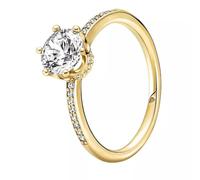 Pandora Klare Funkelnde Krone Solitärring 168289C01 Anillo para mujeres