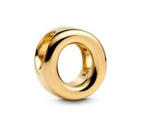 PANDORA Letra O Alfabeto Mini Charm Plata de Ley chapado en oro de 14 quilates Compatible Moments, Tamaño: 6,1 x 8,3 x 7,4 mm 763961C00