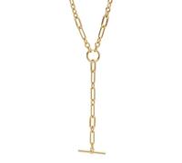 PANDORA Link Chain - Cadena en Y, chapada en oro de 14 quilates, diseño de eslabones ajustables