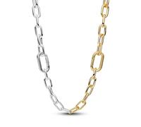 PANDORA ME 364343C00-45 - Collar bicolor de plata de ley con aleación de metal chapado en oro de 14 quilates, compatible con el colgante ME, tamaño: 45 cm