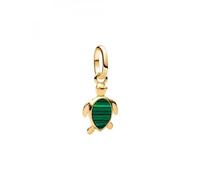 Pandora ME 763823C01 - Mini colgante de tortuga verde con malaquita y plata de ley chapada en oro de 14 quilates, compatible con Me y Moments, 2,1x13,3x7,7 mm, Plata de ley, Malaquita