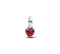 PANDORA ME 793042C05 - Mini colgante de corazón de chakra rojo de plata de ley con cristal artificial, compatible con ME y Moments