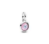 Pandora Charm Mini Colgante Me Ojo Turco Grabable de Cristal de Murano en Rosa