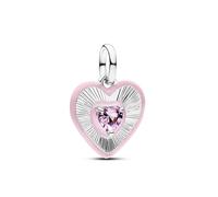 PANDORA ME 794409C01 - Medallón de plata de ley con circonitas, compatible con ME y Moments, color rosa