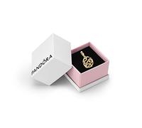 Pandora ME - Abalorio de medallón de serpiente pavé chapado en oro de 14 quilates con circonita cúbica, Oro amarillo