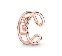 PANDORA ME Anillo abierto con inscripción «Love» chapado en oro rosa de 14 quilates, talla 48