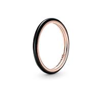 PANDORA ME Anillo chapado en oro rosa de 14 quilates con esmalte negro, talla 52
