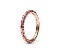 PANDORA ME Anillo chapado en oro rosa de 14 quilates con rubí sintético, talla 58