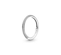 PANDORA ME Anillo con engaste pavé de plata de ley con circonita cúbica transparente