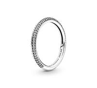PANDORA ME Anillo con engaste pavé de plata de ley con circonita cúbica transparente, talla 58