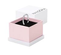 PANDORA ME Anillo con tachonado de pirámides de plata de ley con circonitas cúbicas transparentes, talla 50