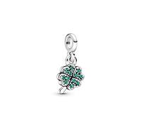 PANDORA ME Colgante con diseño de trébol de plata de ley con cristal verde real