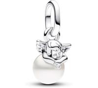 Pandora Colgante mini Ángel Cupido Plata de ley y perla cultivada de agua dulce tratada