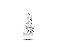PANDORA ME Colgante mini con diseño de ángel Cupido de plata de ley con perla cultivada de agua dulce tratada