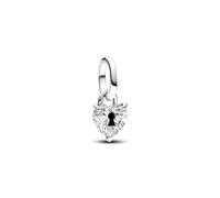 PANDORA ME Colgante mini con diseño de cerradura en forma de corazón en plata de ley con circonita cúbica transparente y esmalte negro