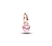 PANDORA ME Colgante mini con diseño de corazón chapado en oro rosa de 14 quilates con cristal rosa orquídea y esmalte rosa