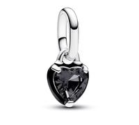 PANDORA ME Colgante mini con diseño de corazón en plata de ley con cristal negro y esmalte negro