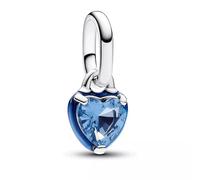 PANDORA ME Colgante mini con diseño de corazón en plata de ley con piedra azul y esmalte azul