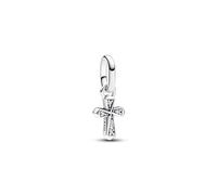 PANDORA ME Colgante mini con diseño de cruz de plata de ley con circonitas cúbicas transparentes