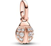 PANDORA ME Colgante mini con diseño de mariquita chapado en oro de 14 quilates con circonitas cúbicas transparentes