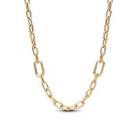 PANDORA ME Collar de eslabones pequeños chapado en oro de 14 quilates, 50
