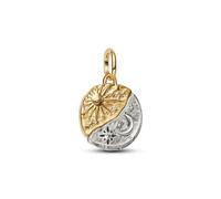 PANDORA ME Medallón charm de sol y luna de plata de ley con aleación chapada en oro de 14 quilates, compatible con Me y Moments, 763977C01