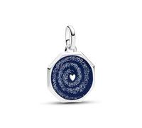 PANDORA ME Medallón con diseño de corazón de plata de ley con esmalte azul brillante