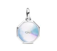 Pandora Medallón PANDORA ME plata de ley, diseño infinito con esmalte blanco, azul, rosa y morado
