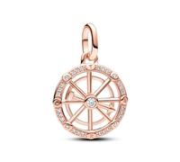 Pandora Charm Medallón con un recubrimiento en oro rosa de 14k Ruleta Fortuna 783063C01
