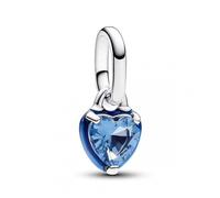 PANDORA ME Colgante mini con diseño de corazón en plata de ley con piedra azul y esmalte azul