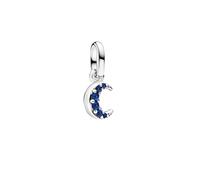 PANDORA ME Moon 793452C01 - Mini colgante de plata de ley con cristal artificial, compatible con pulseras Moments y ME, 2,8x7x5,9 mm, Plata de ley, Crystal