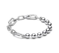 Pandora Pulsera de Cadena de Eslabones Y Esferas Metálicas en Plata de Ley | 23 cm