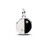 PANDORA ME Yin & Yang 793688C01 - Colgante de plata de ley con circonitas, compatible con Moments, Schwarz/Weiß, Plata de ley, Circonita cúbica
