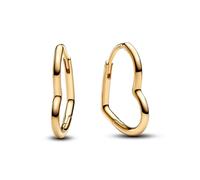 Pandora Moments 268307C00 - Pendientes de plata de ley con forma de corazón asimétrico y aleación chapada en oro, talla única, Plata de ley, Sin piedra preciosa