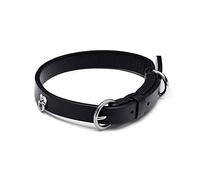 PANDORA Collar para mascotas 312262C01-M negro tela remaches corazón acero M 28-36 cm