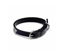 PANDORA Collar para mascotas 312262C01-M negro tela remaches corazón acero M 28-36 cm